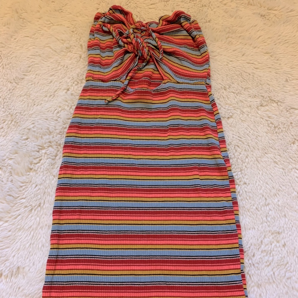 Honeybum Ribbed Mini Tube Dress - Multi